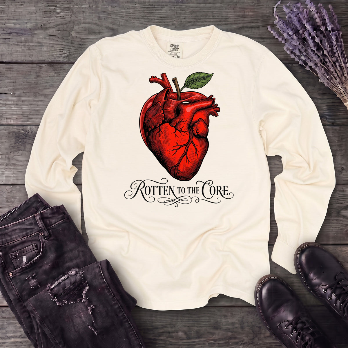 Rotten To The Core Anatomical Apple Long Sleeve T-Shirt