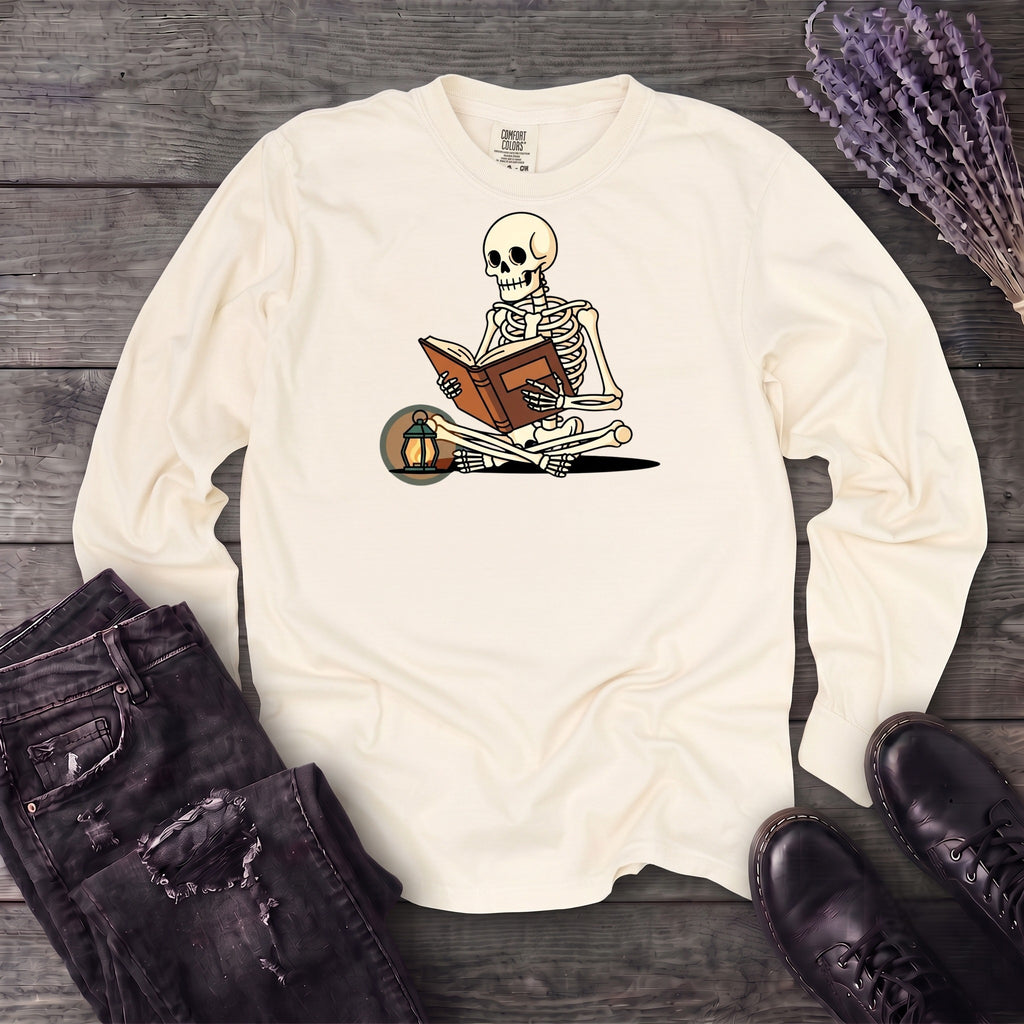 Skeleton Reading Long Sleeve T-Shirt