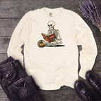 Skeleton Reading Long Sleeve T-Shirt