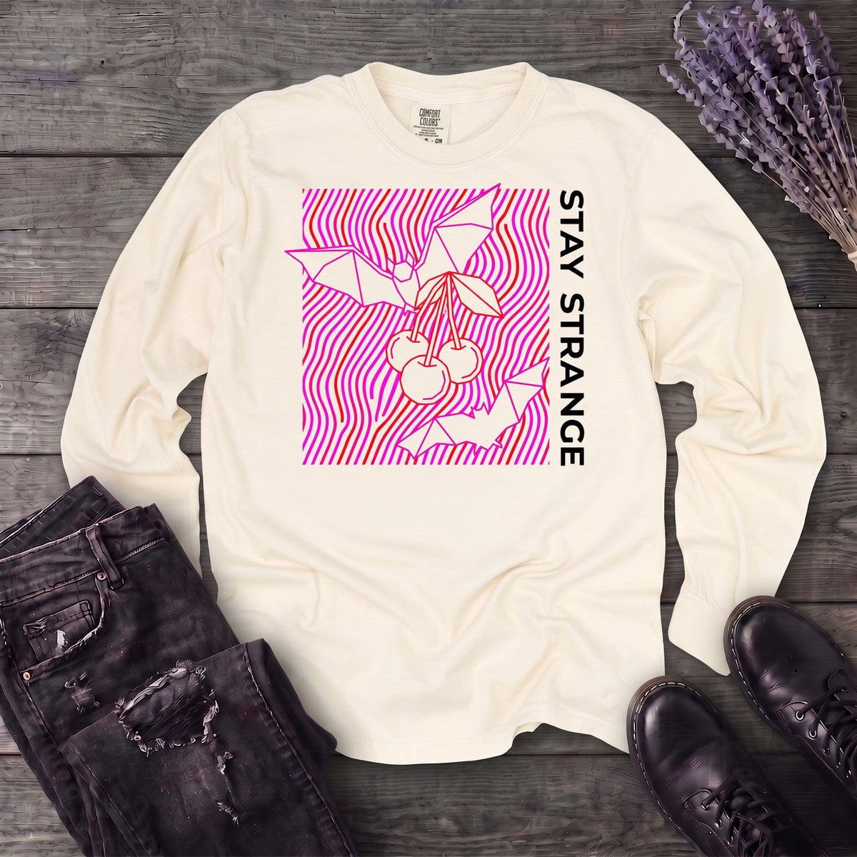 stay strange bats and cherries Long Sleeve T-Shirt