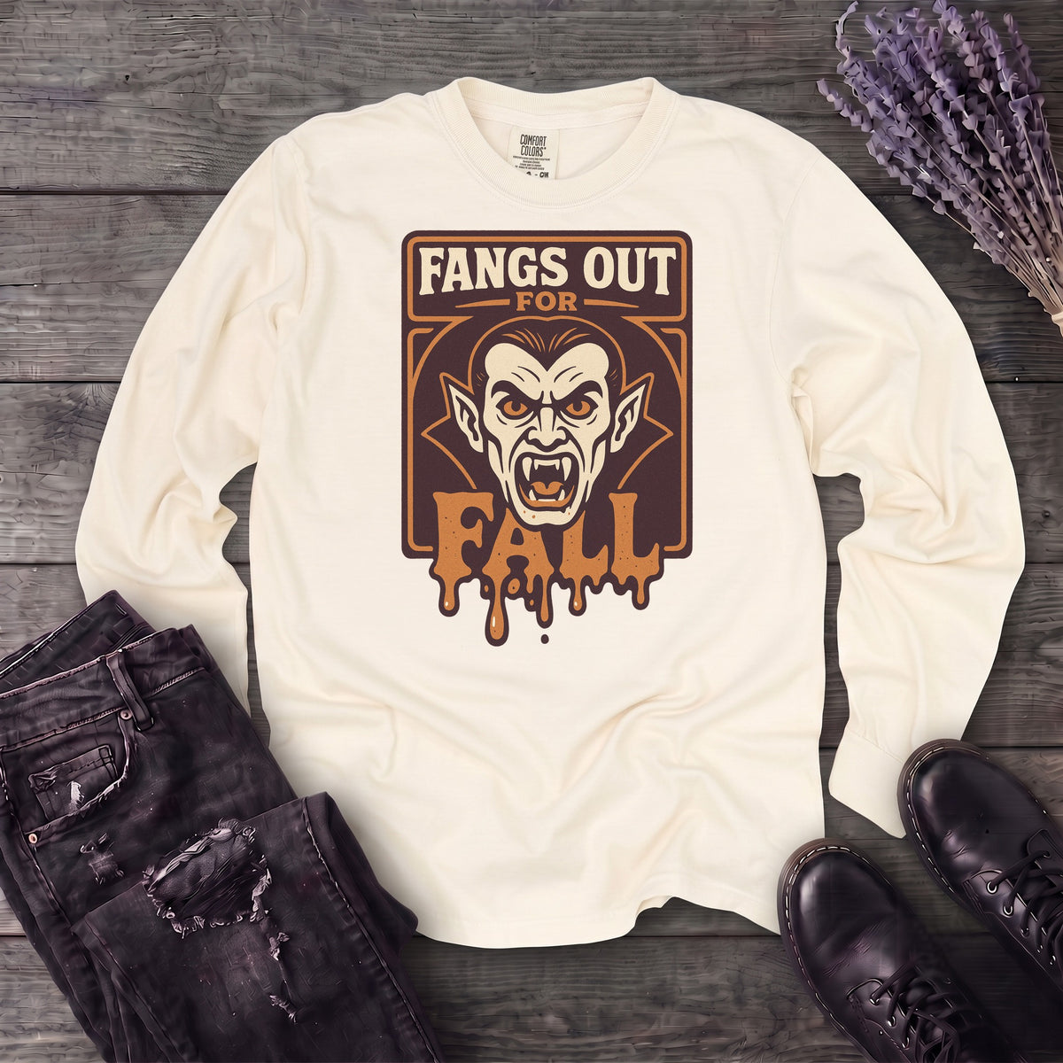 Fangs Out For Fall Long Sleeve T-Shirt