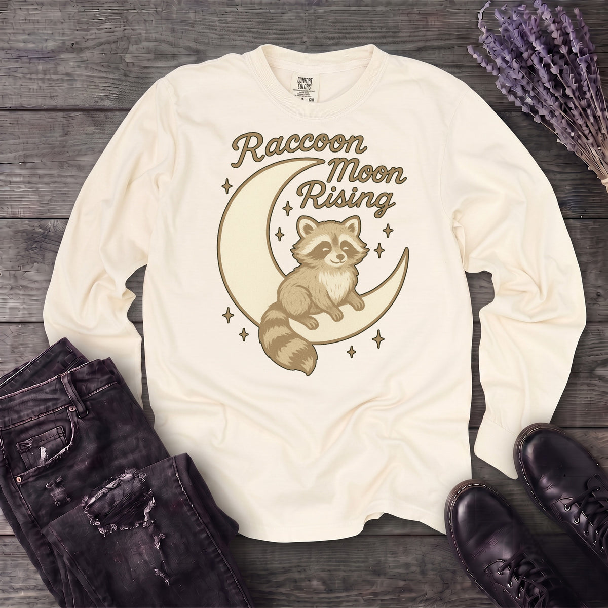Raccoon Moon Rising Long Sleeve T-Shirt