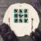 Grunge Owl Grid Long Sleeve T-Shirt