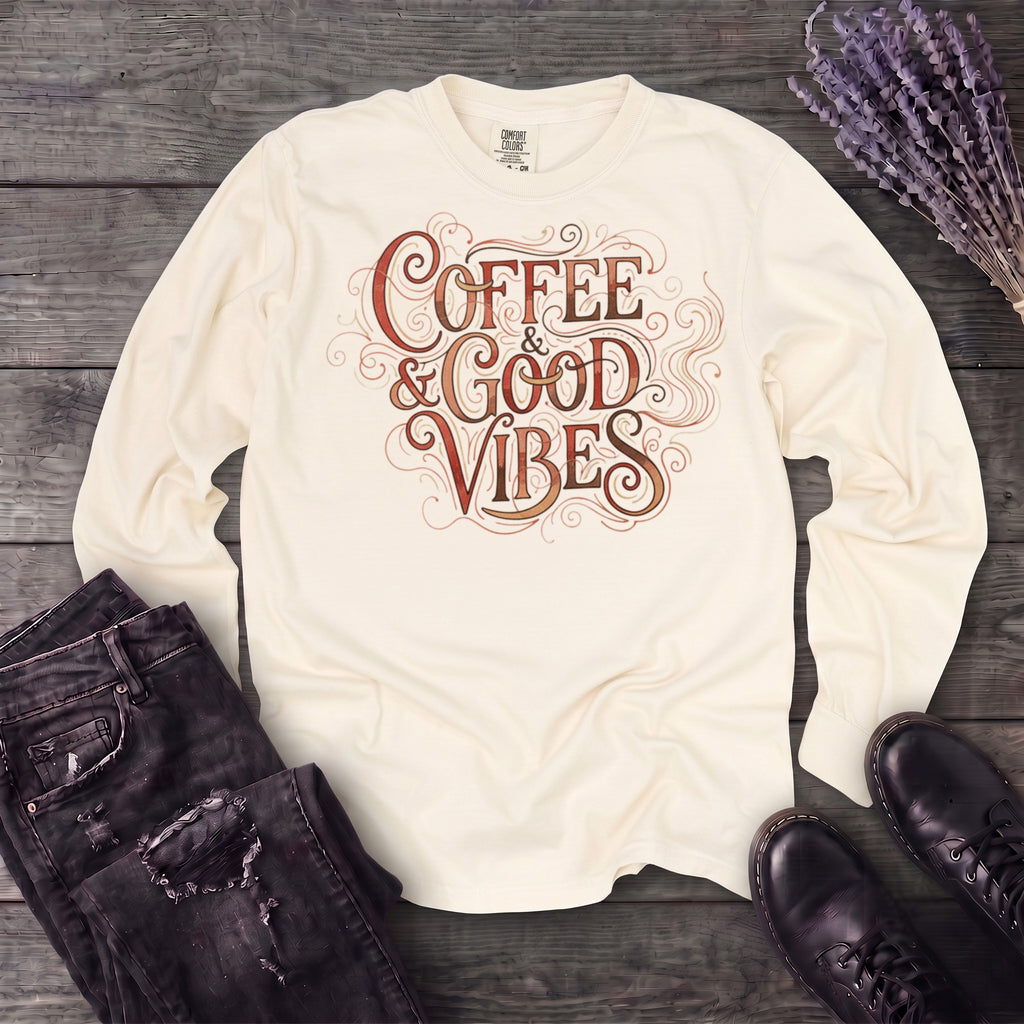 Coffee And Good Vibes Long Sleeve T-Shirt