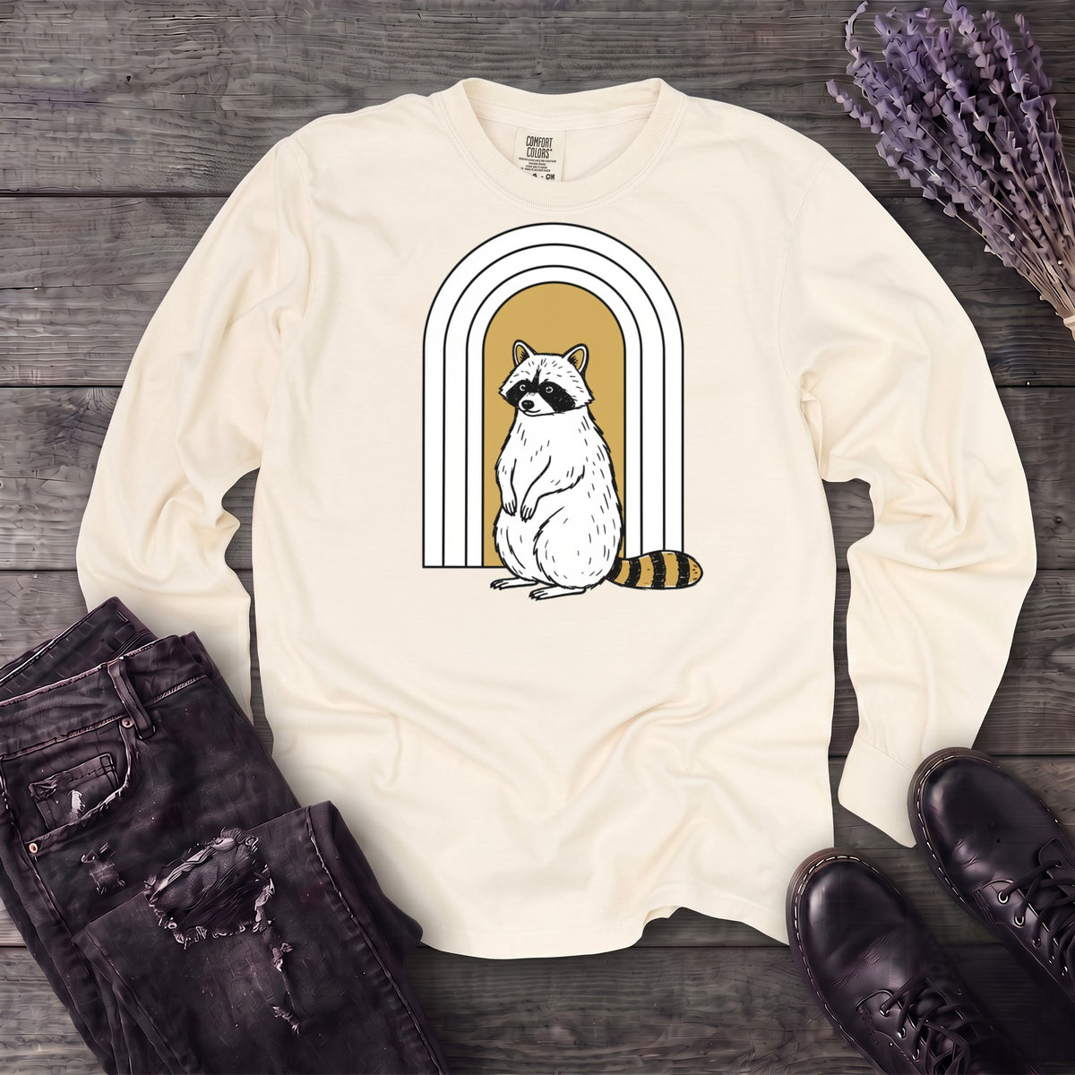 Raccoon Arch Long Sleeve T-Shirt