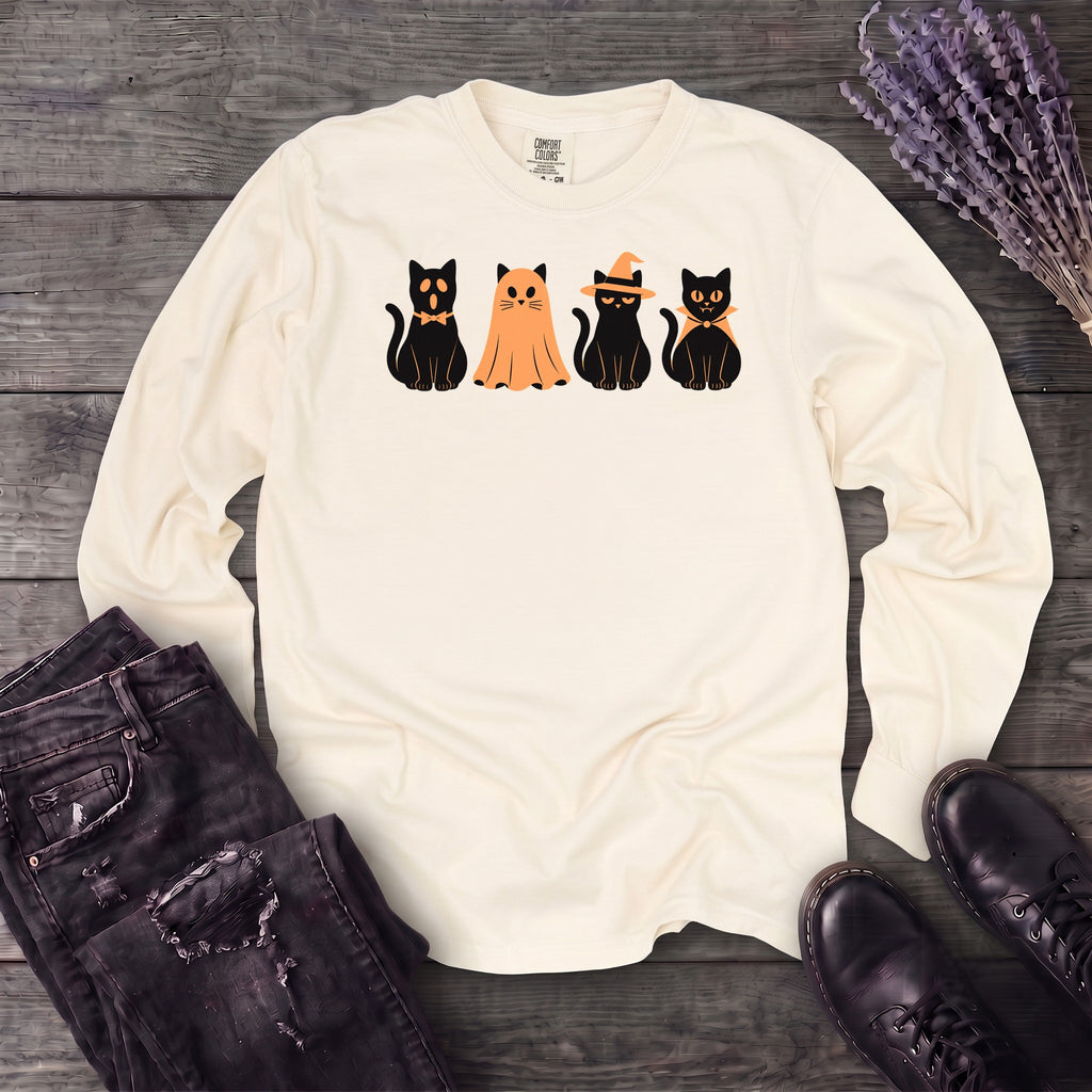 Black Cat Costume Party Long Sleeve T-Shirt
