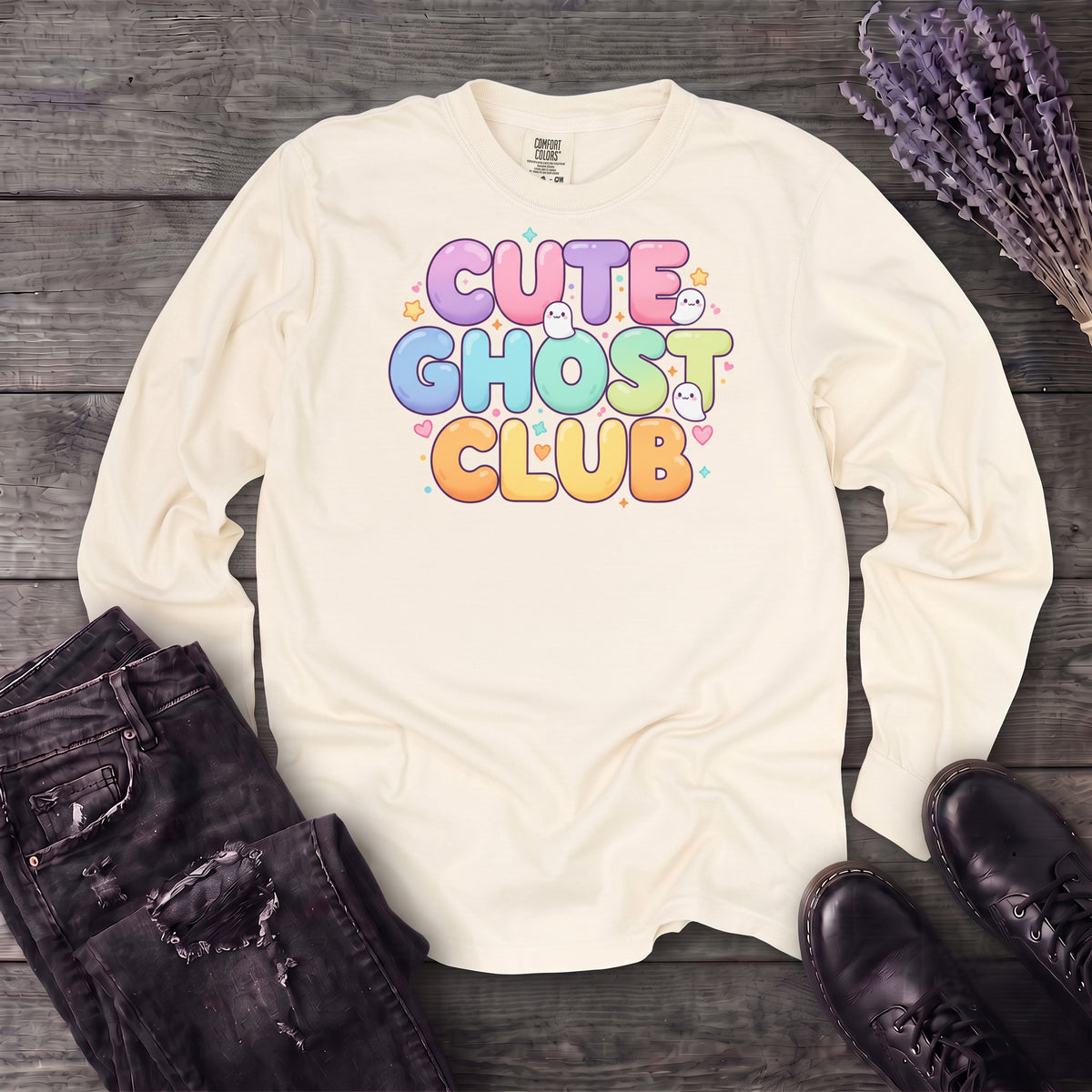 Cute Ghost Club Long Sleeve T-Shirt