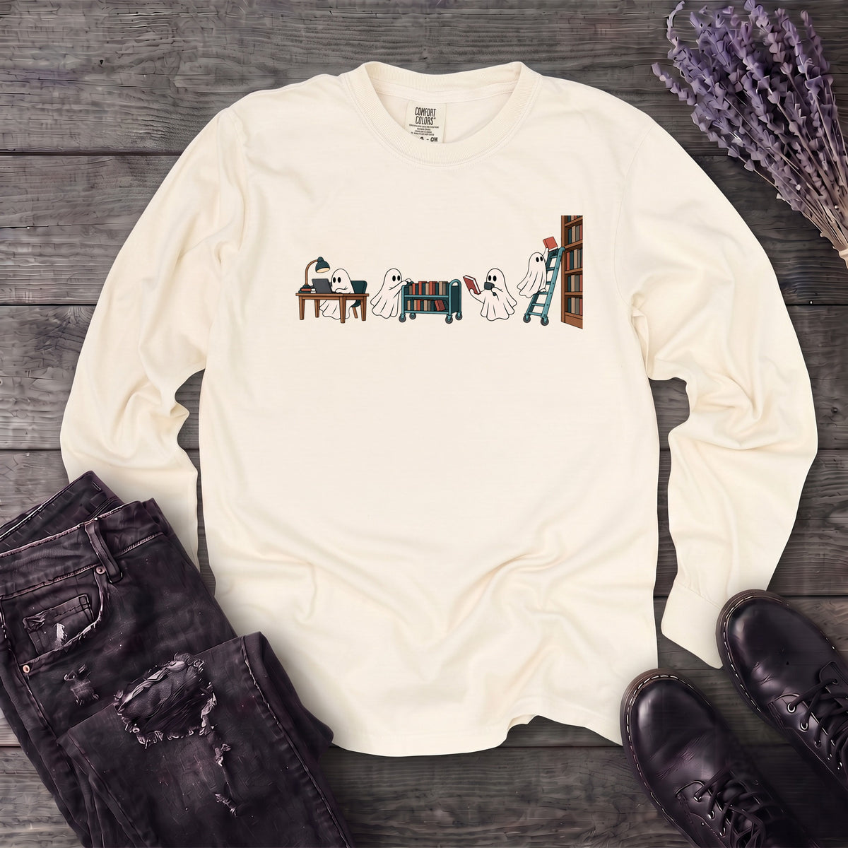 Library Ghosts Long Sleeve T-Shirt