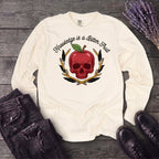 knowledge is a bitter fruit apple skull Long Sleeve T-Shirt