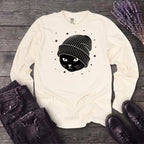 black_cat_beanie Long Sleeve T-Shirt