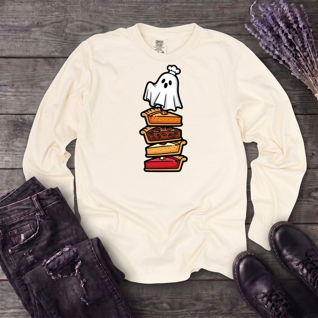 Stacked Pie Ghost Long Sleeve T-Shirt