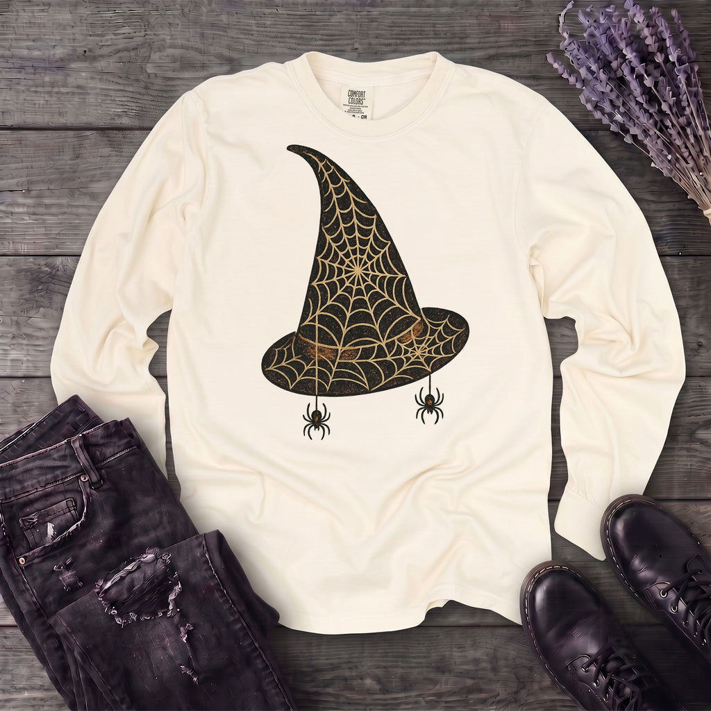 Spiderweb Witch Hat Long Sleeve T-Shirt