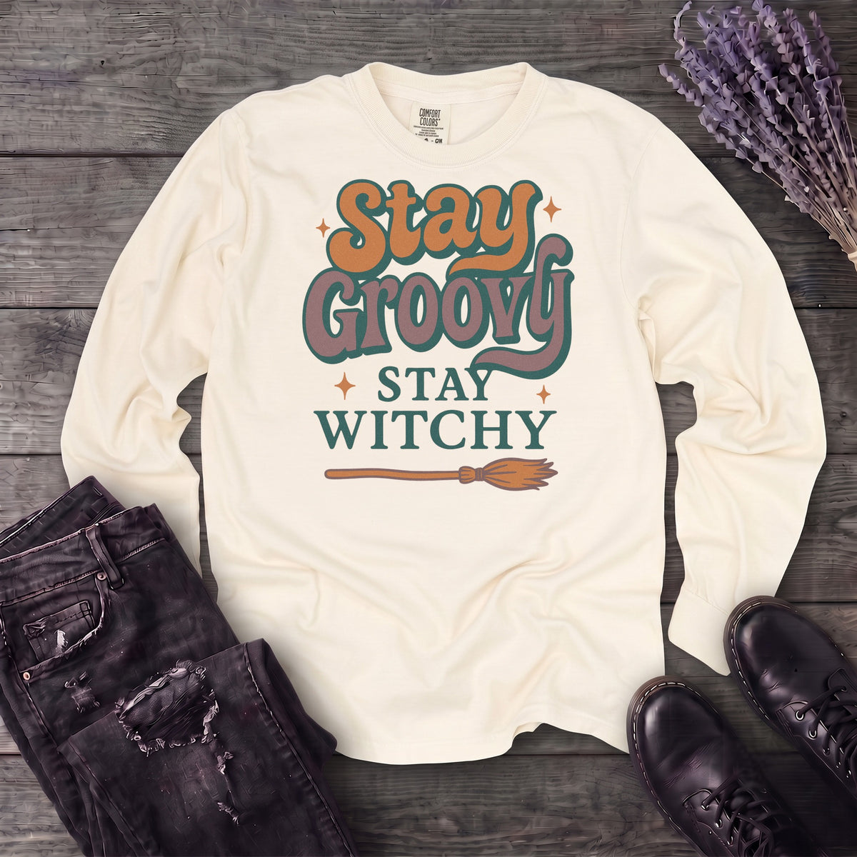 Stay Groovy Stay Witchy Long Sleeve T-Shirt