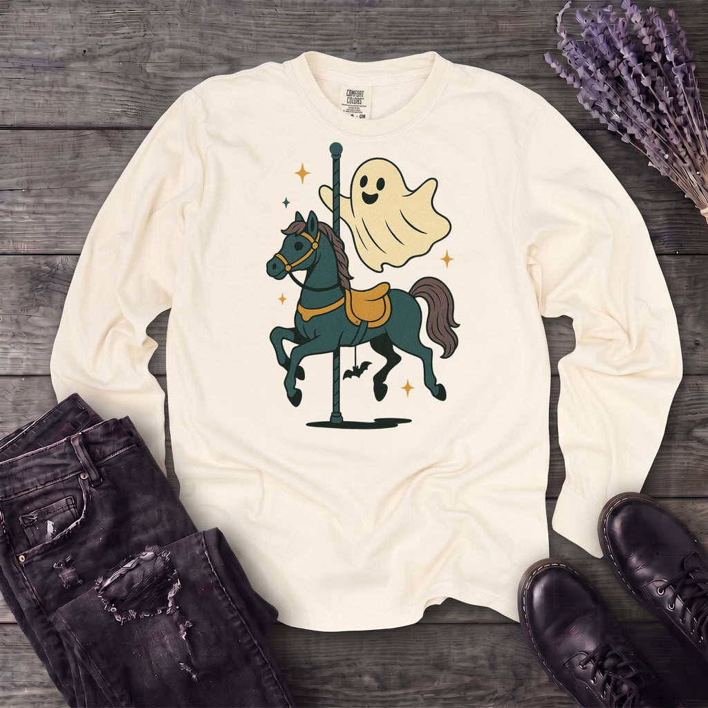 Ghost Carousel Horse Long Sleeve T-Shirt