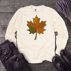 Patchwork Maple Leaf Long Sleeve T-Shirt