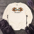 Thankful Leaf Swag Skull Long Sleeve T-Shirt