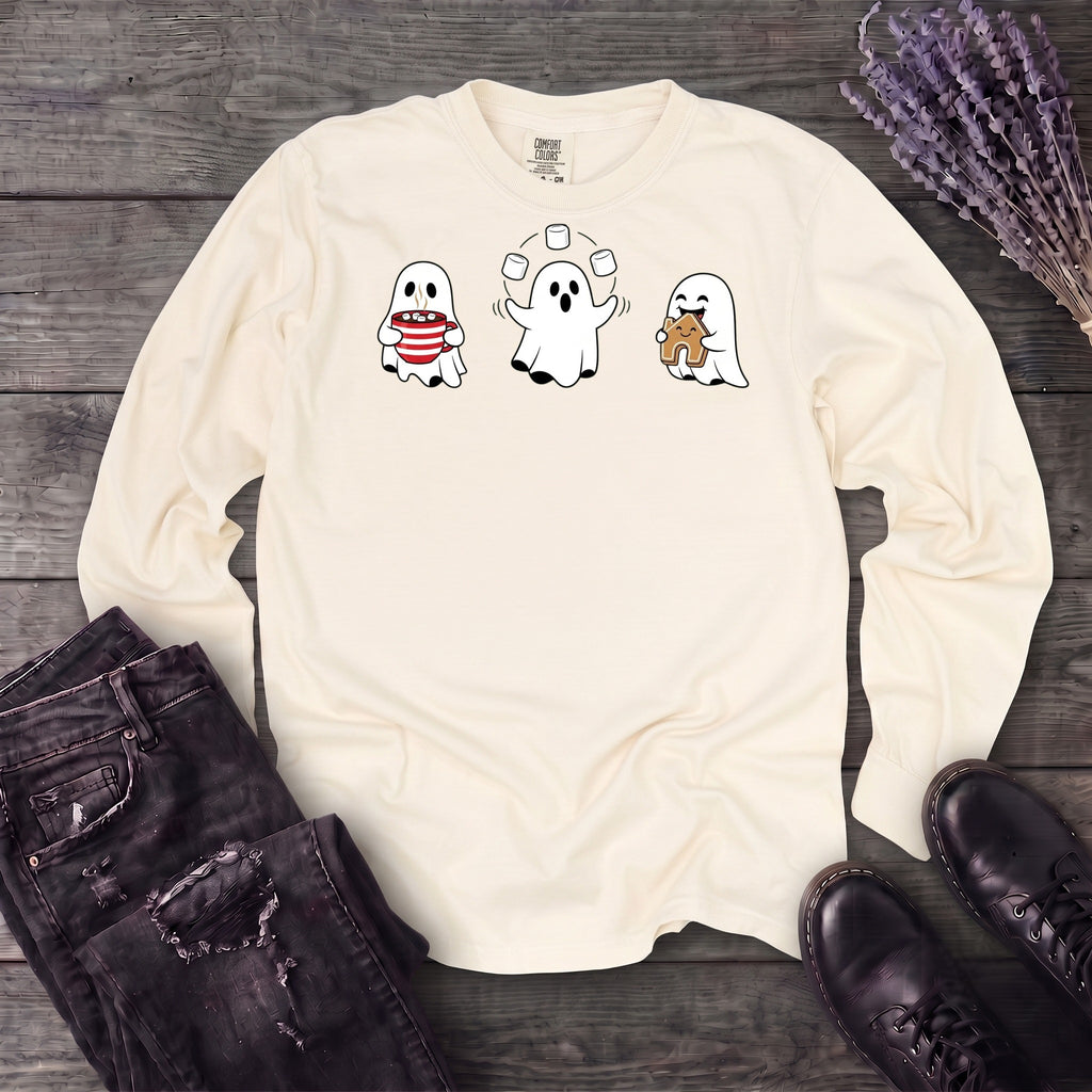 Hot Cocoa Ghosts Long Sleeve T-Shirt