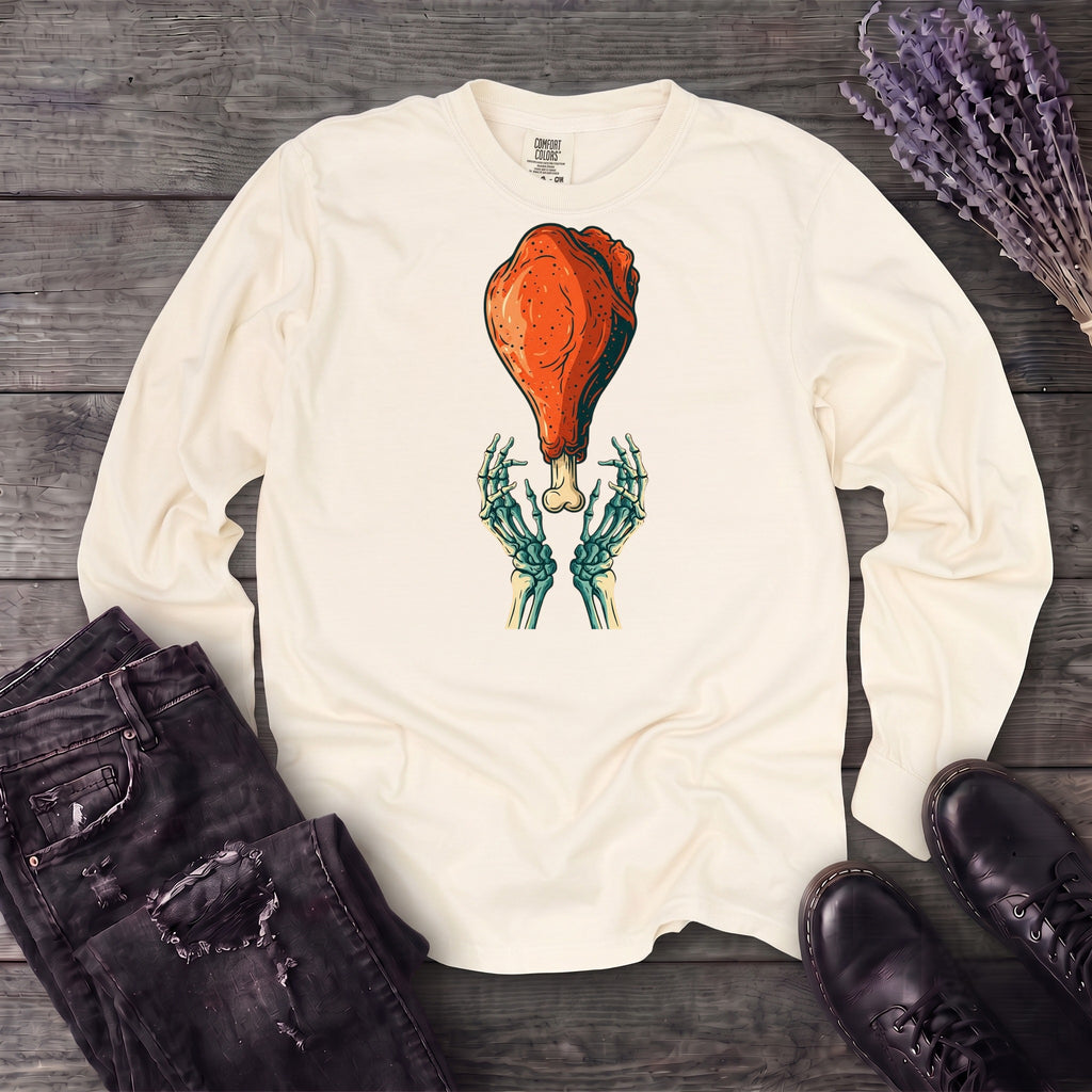 Skeleton Turkey Leg Long Sleeve T-Shirt