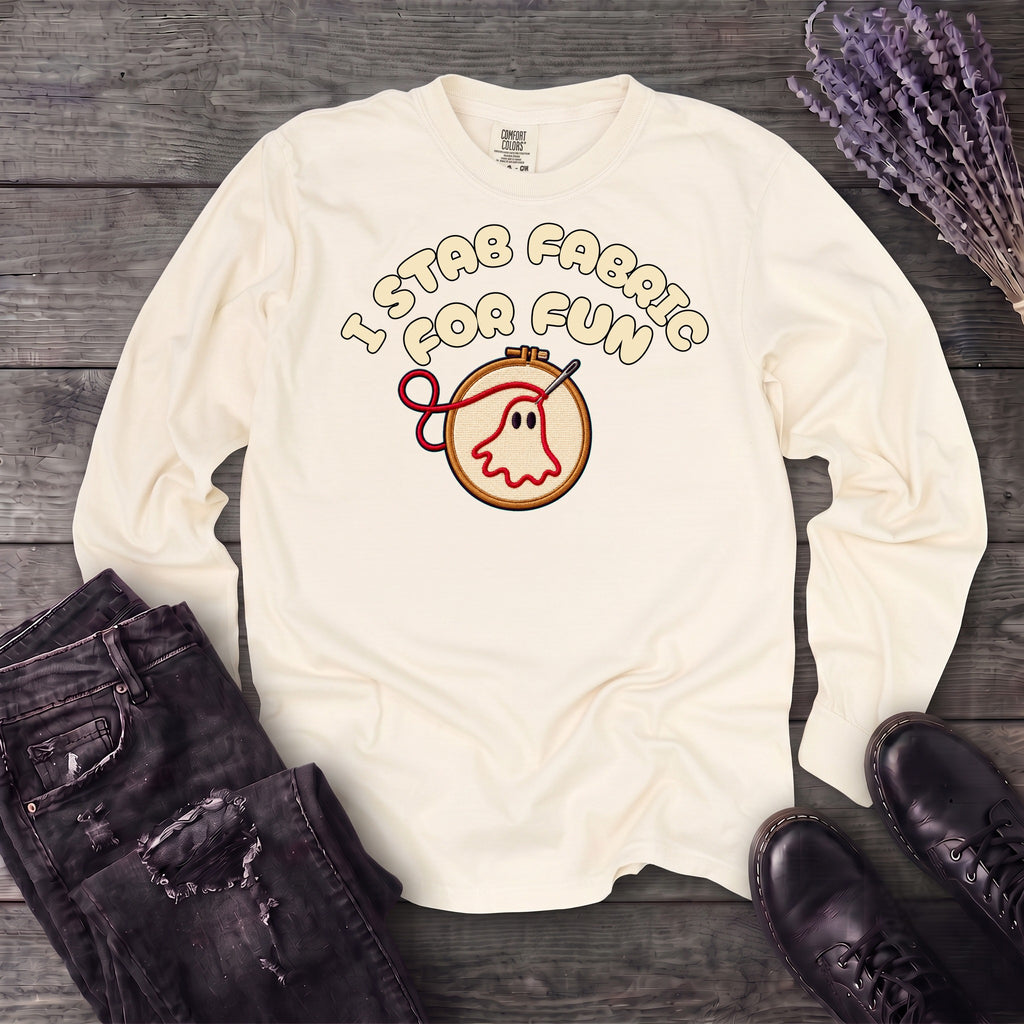 Stab Fabric Long Sleeve T-Shirt
