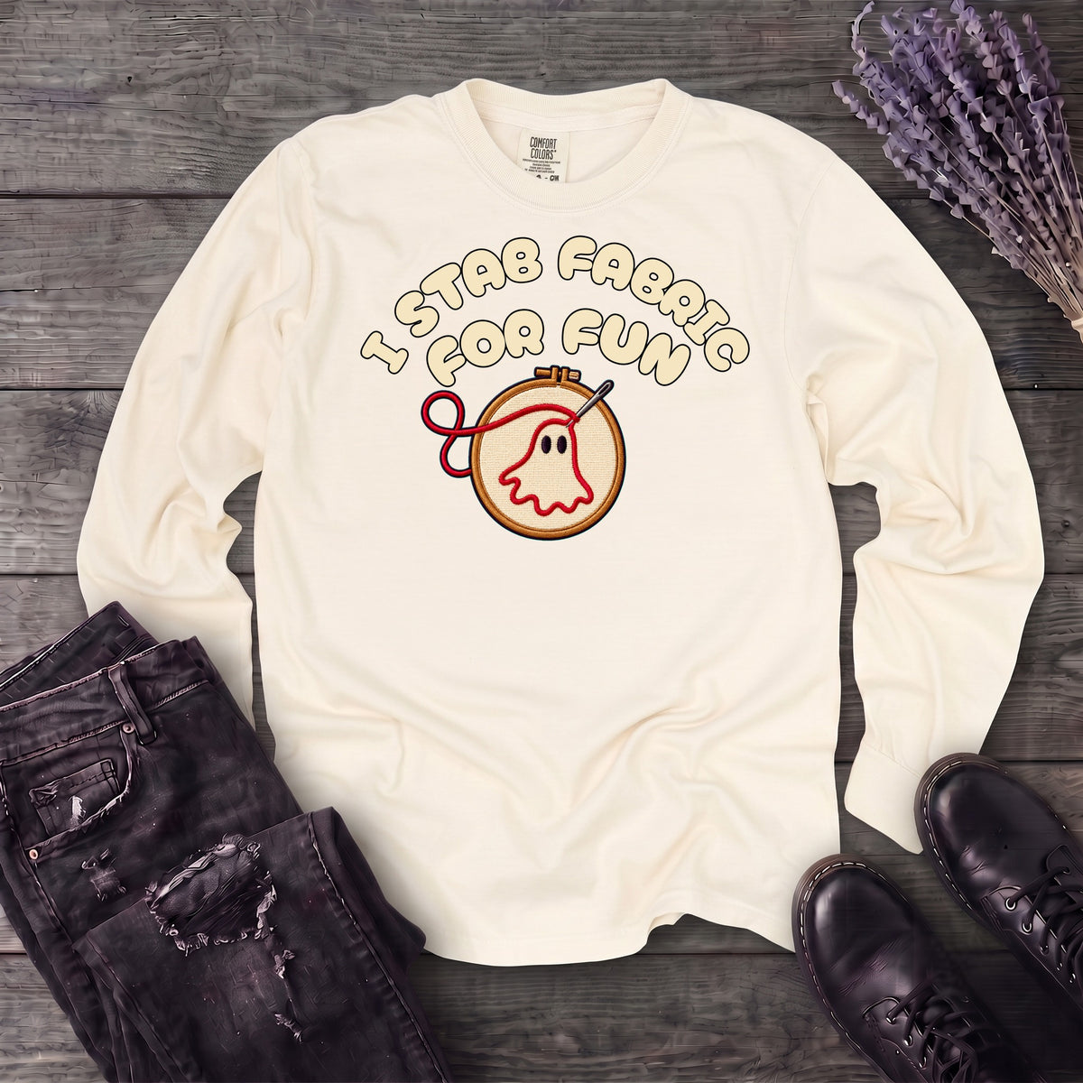 Stab Fabric Long Sleeve T-Shirt
