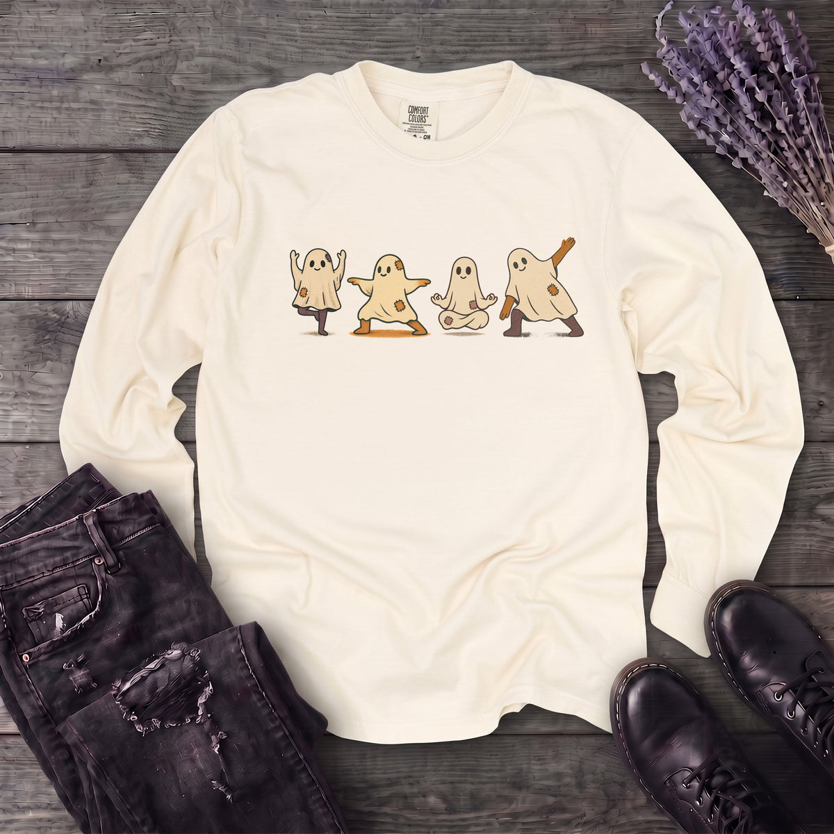 ghost yoga Long Sleeve T-Shirt