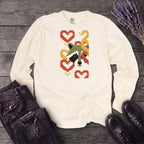 Geometric Hearts Raccoon Long Sleeve T-Shirt