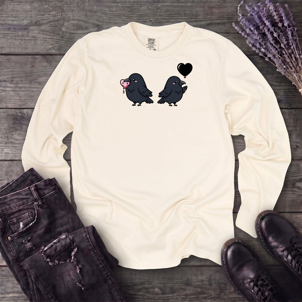 Cute Crow Couple Long Sleeve T-Shirt