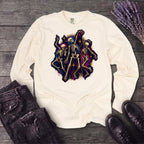 Textured Dancing Skeletons Long Sleeve T-Shirt