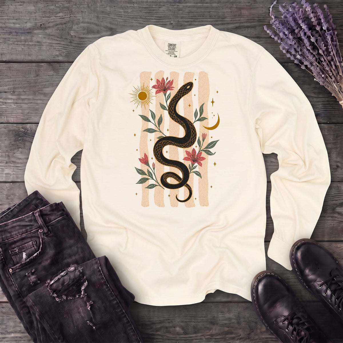 Serpent In Bloom Long Sleeve T-Shirt