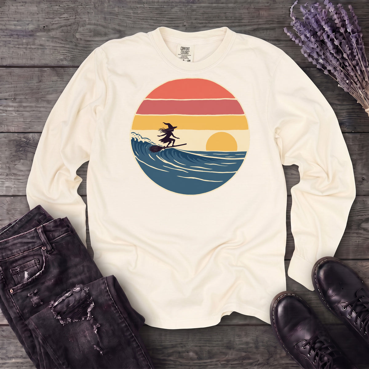 Surfing Witch Long Sleeve T-Shirt