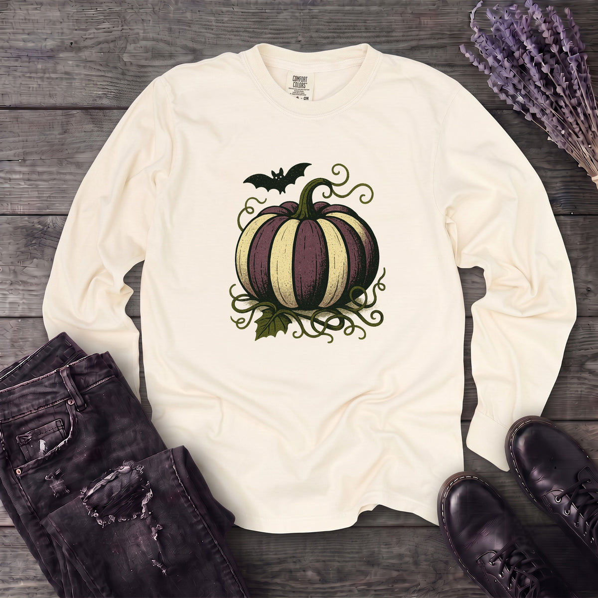 Striped Pumpkin Long Sleeve T-Shirt