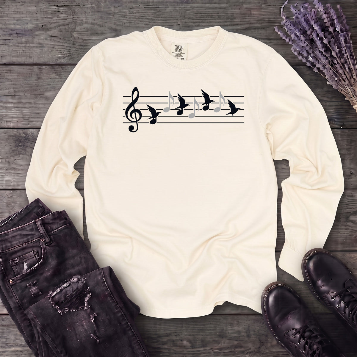 Music In Flight Long Sleeve T-Shirt