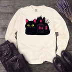 Black Cat Haunted House Long Sleeve T-Shirt