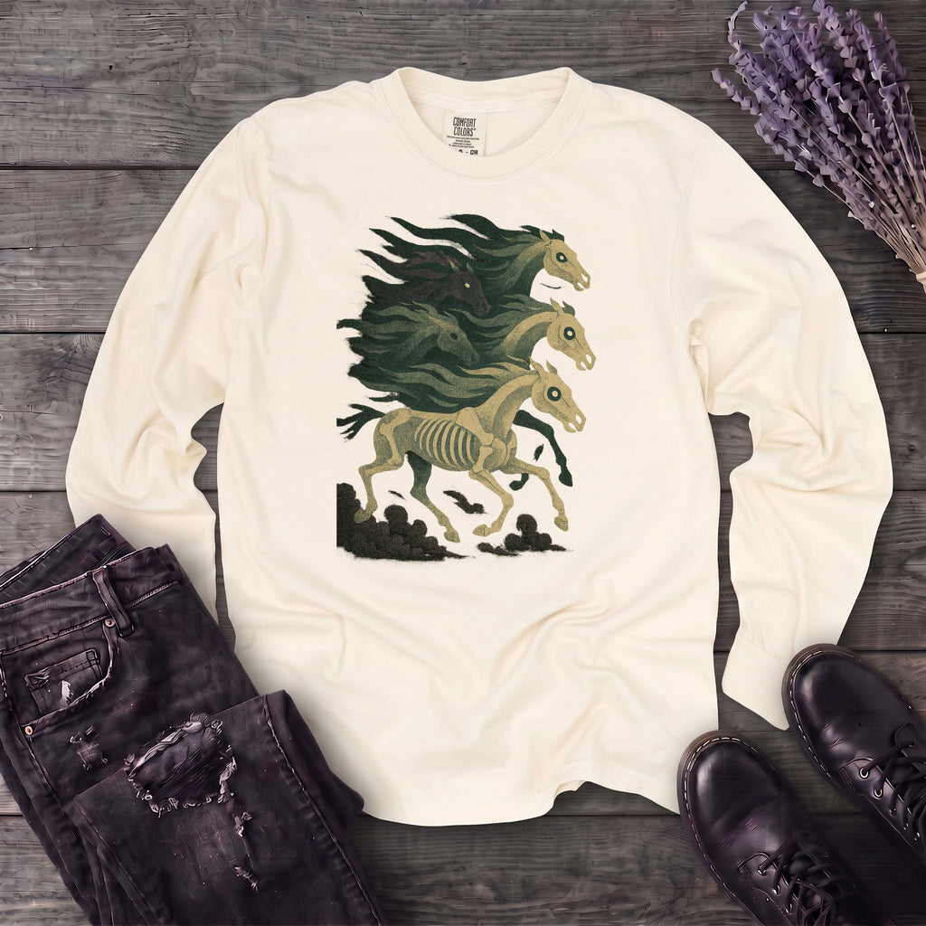 Stampeding Ghost Horses Long Sleeve T-Shirt