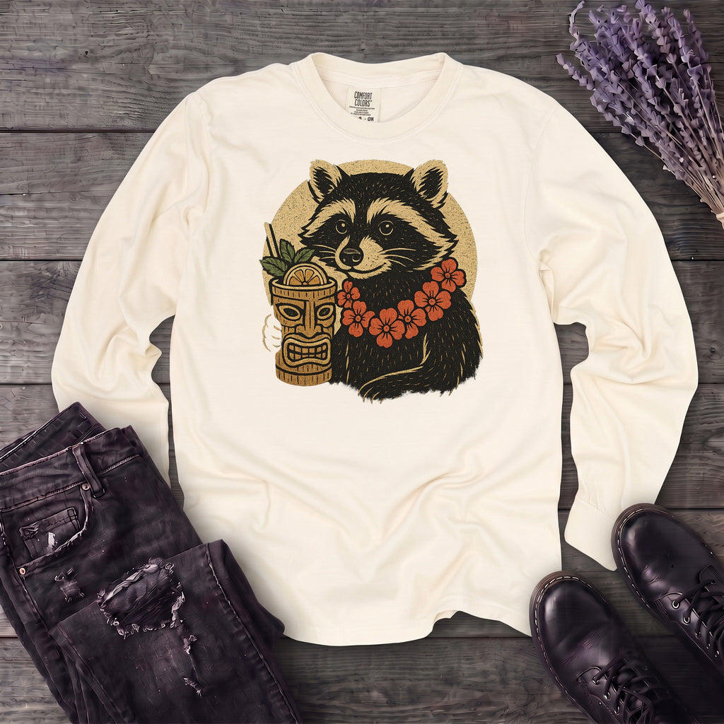 Raccoon Tiki Long Sleeve T-Shirt