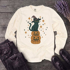 Stacked Cat and Pumpkins Long Sleeve T-Shirt