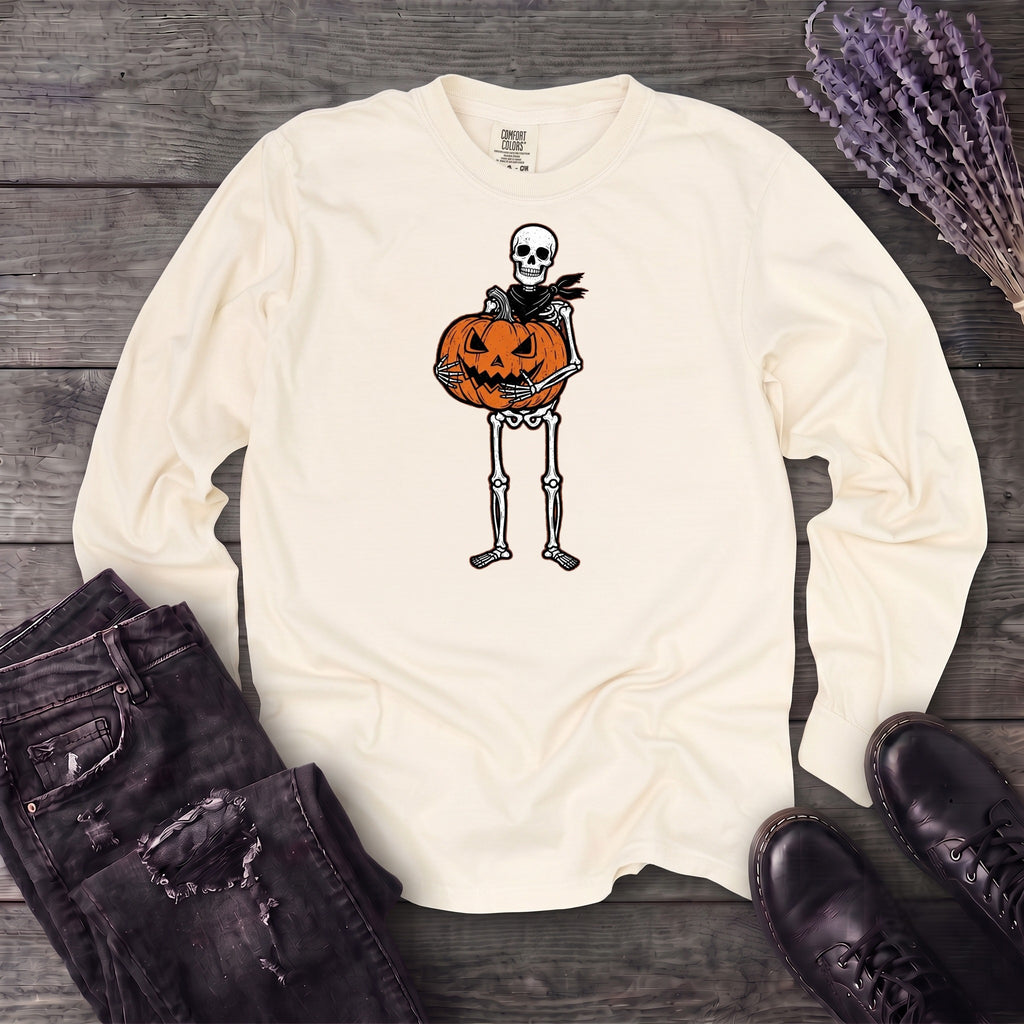 Skeleton Jack O Lantern Long Sleeve T-Shirt