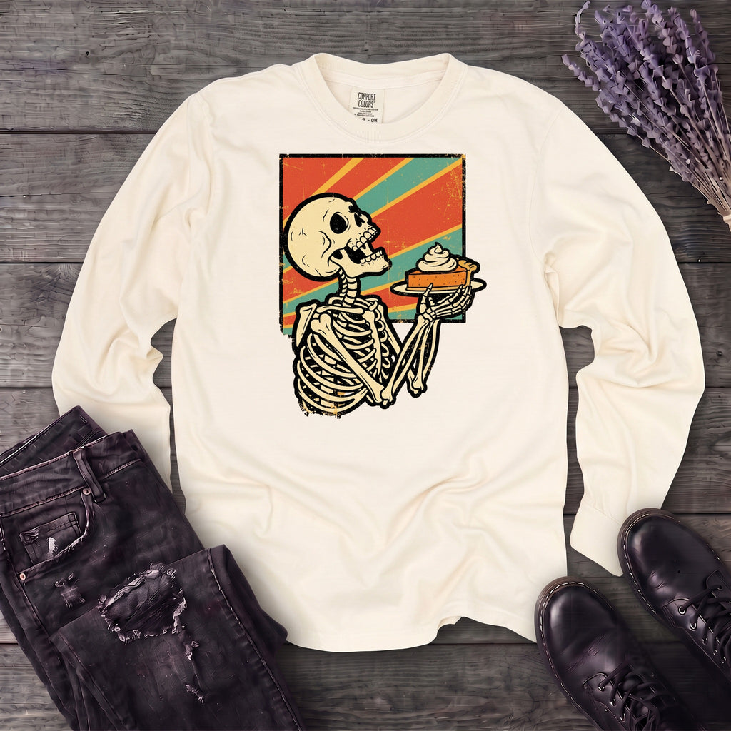 Skeleton Pumpkin Pie Grunge Long Sleeve T-Shirt