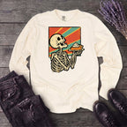 Skeleton Pumpkin Pie Grunge Long Sleeve T-Shirt