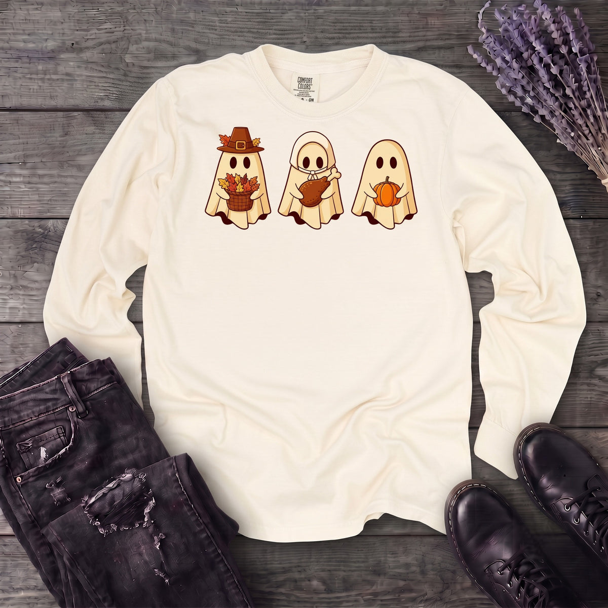 Thanksgiving Ghosts Long Sleeve T-Shirt