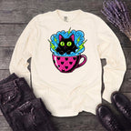 Cat Heart Mug Y2k 90s Long Sleeve T-Shirt