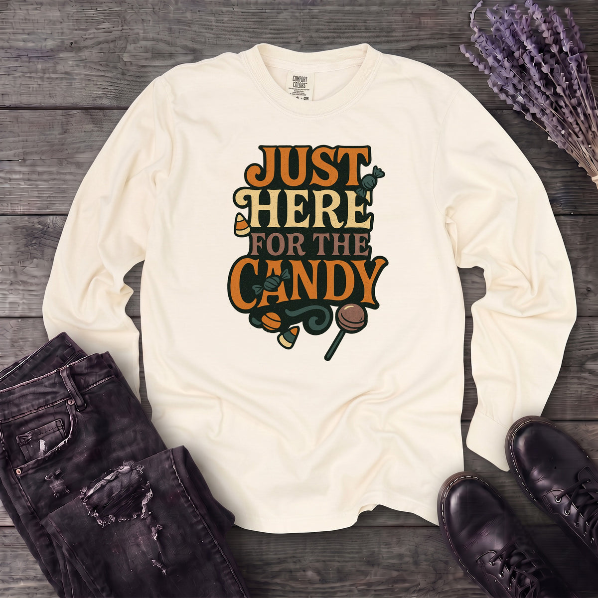 Just Here For The Candy Long Sleeve T-Shirt