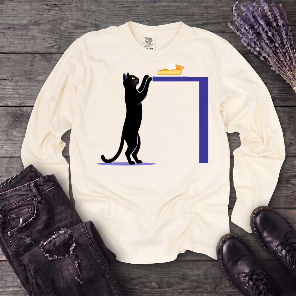 Black Cat Pumpkin Pie Long Sleeve T-Shirt
