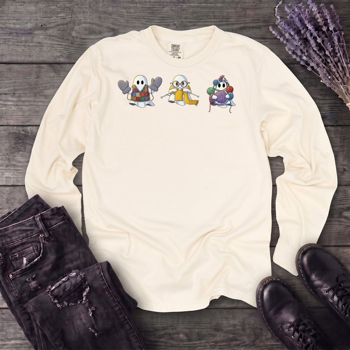 ghost_trio_knitting Long Sleeve T-Shirt