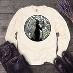 stained glass botanical witch Long Sleeve T-Shirt