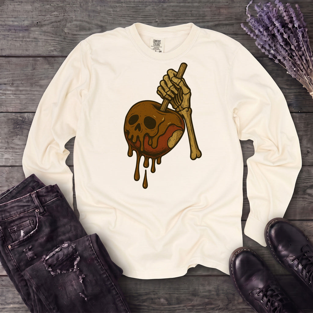 Caramel Apple Skull Long Sleeve T-Shirt