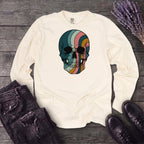 Psychedelic Striped Skull Long Sleeve T-Shirt