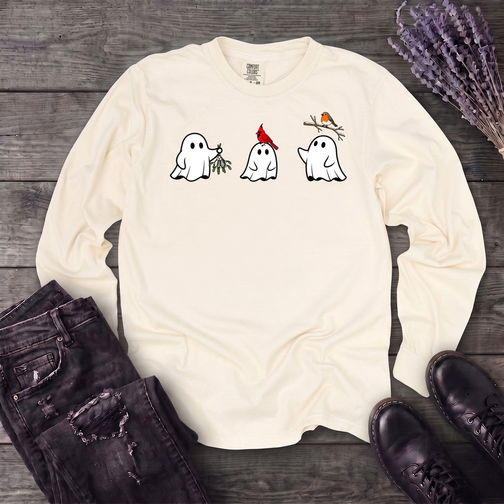 Ghosts With Birds Long Sleeve T-Shirt