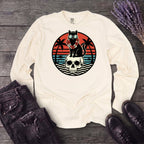 Tropical Cat and Skull Long Sleeve T-Shirt