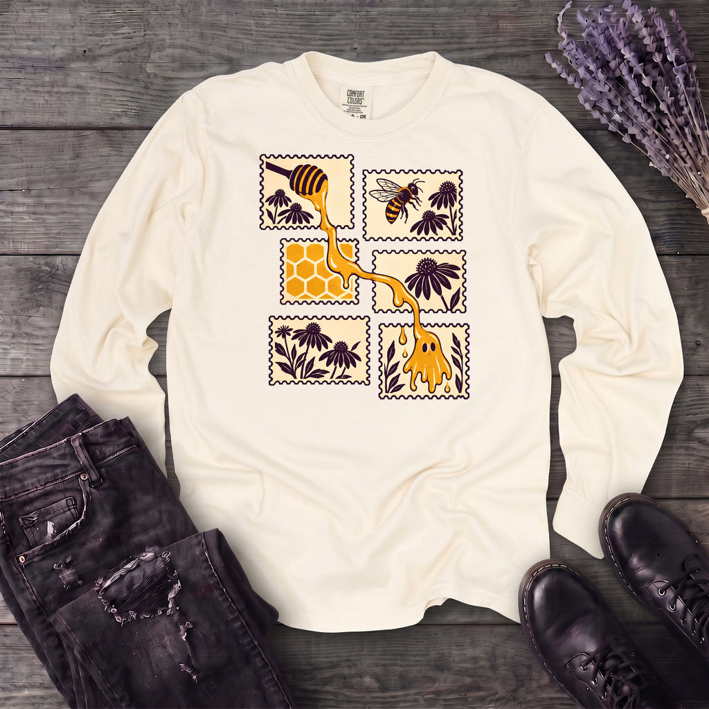 Honey Ghost Stamps Long Sleeve T-Shirt
